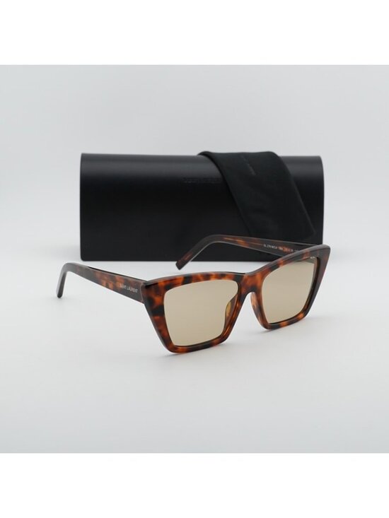 Saint Laurent SL276 MICA 064 Sunglasses Havana Cat Eye Frame, Brown Lenses
